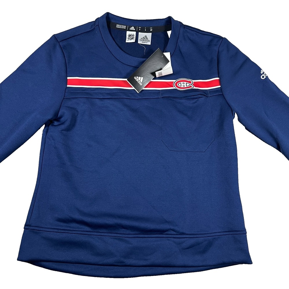 Adidas Women's Small‎ Blue Montreal Canadiens NHL Pullover Sweatshirt NWT